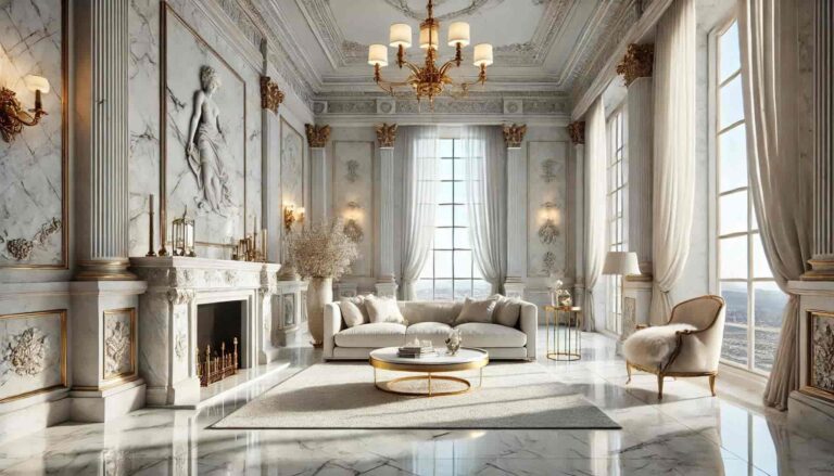 white marble for luxurious interiors