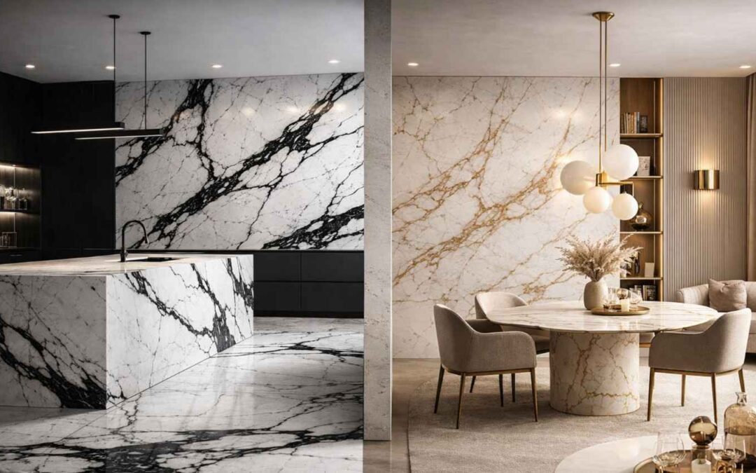 White Marble With Black Veins vs Gold Veins – What to Choose?