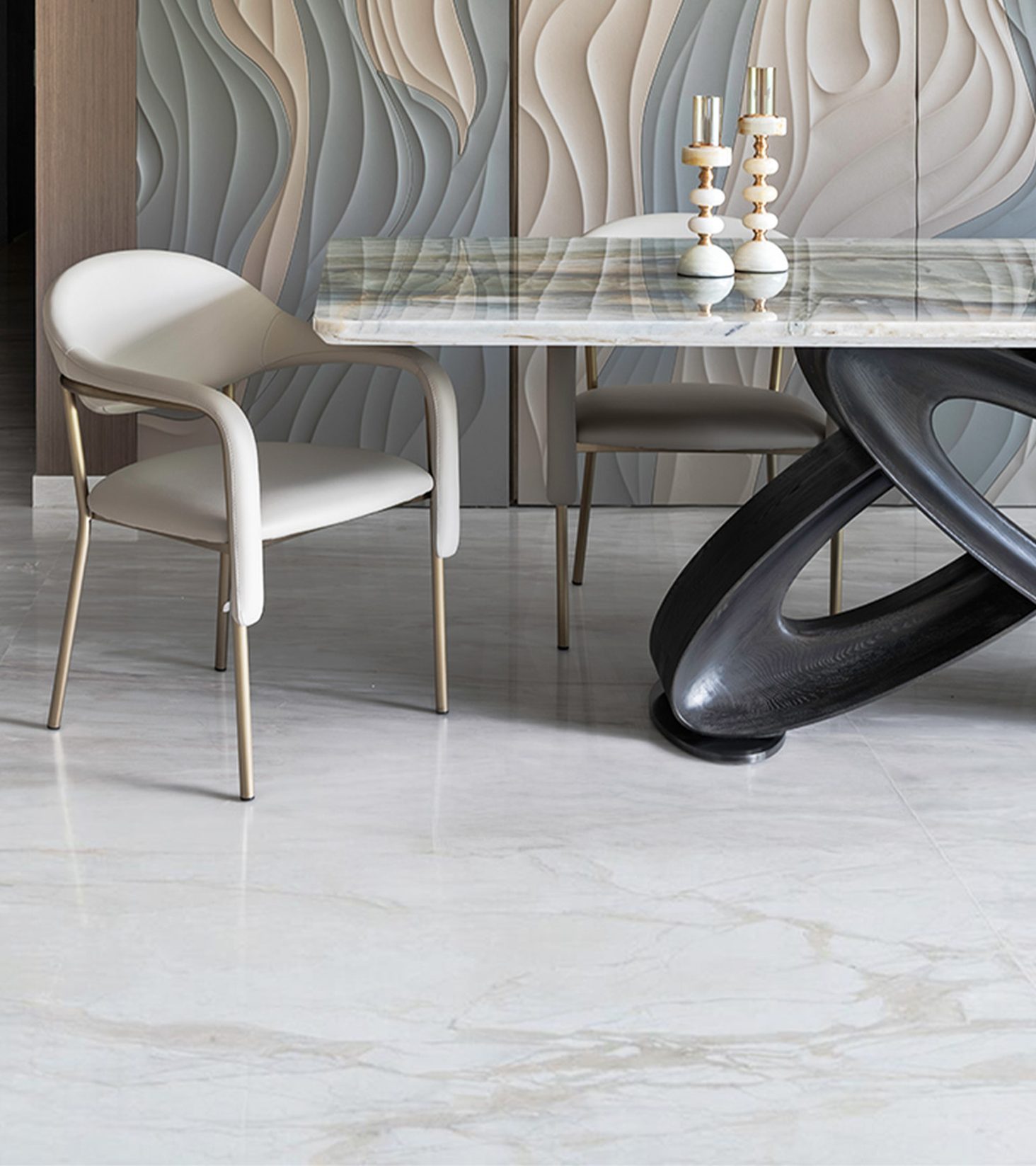 Crystal White marble office pantry