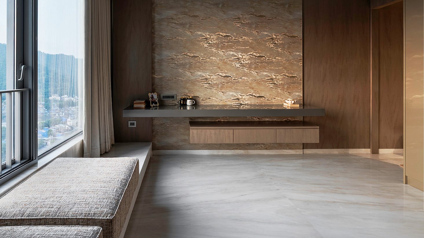 Crystal White marble dressing area