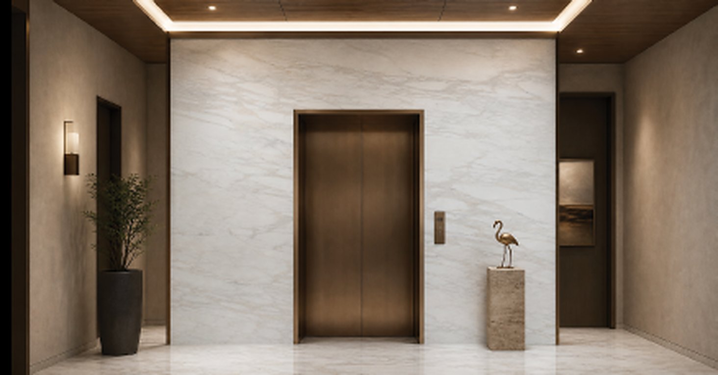 Crystal White marble lobby