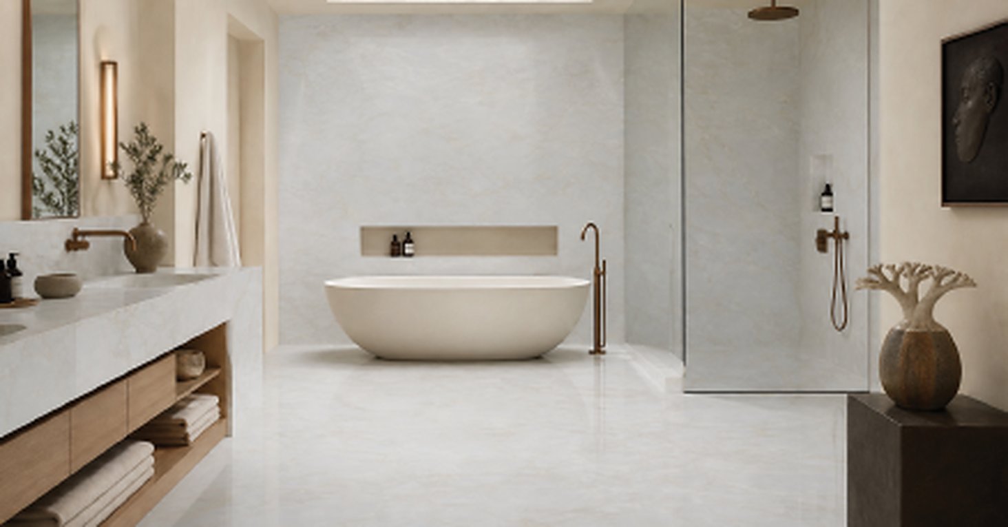 Crystal White marble bathroom